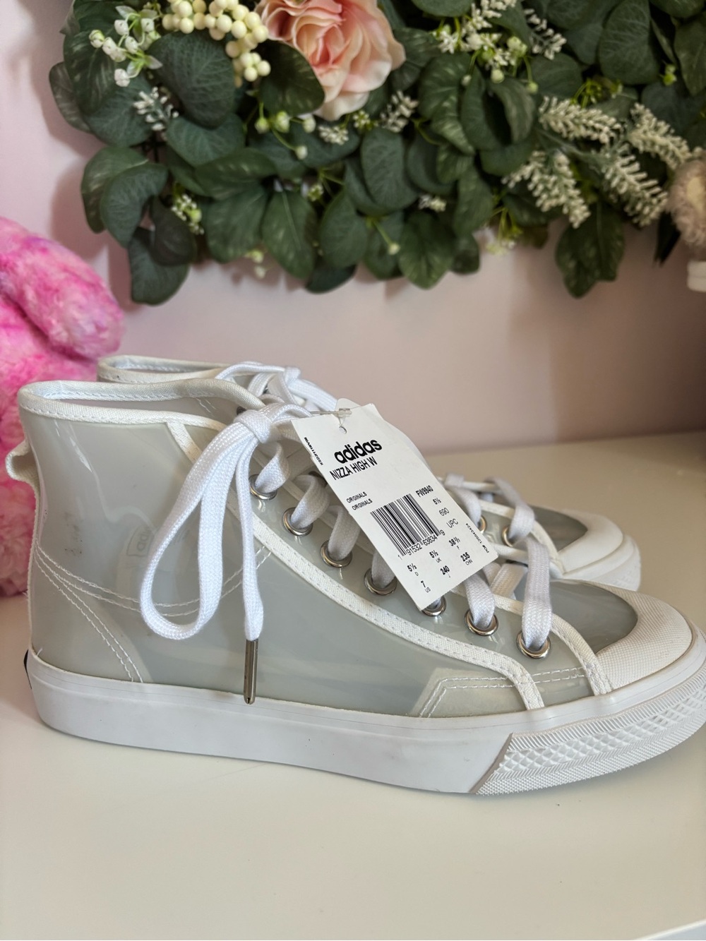 Adidas originals nizza hi jelly shoes in white cloud NWT